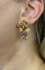 Vintage Diamond and Ruby Floral Cluster 18kt Earrings