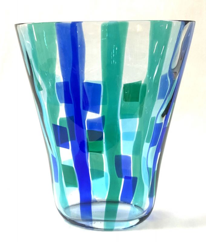 Vintage Fulvio Bianconi Pezzato Glass Vase, Designed For Cenedese