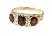 Vintage Garnet and Diamond Ring