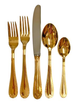 Vintage German Gold Plated Flatware Set