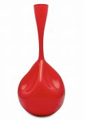 Vintage Italian Cased Glass Vase In Red, circa 1960s