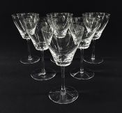 Vintage Lalique Bordeaux Glasses “Volnay” Pattern circa 1981-91