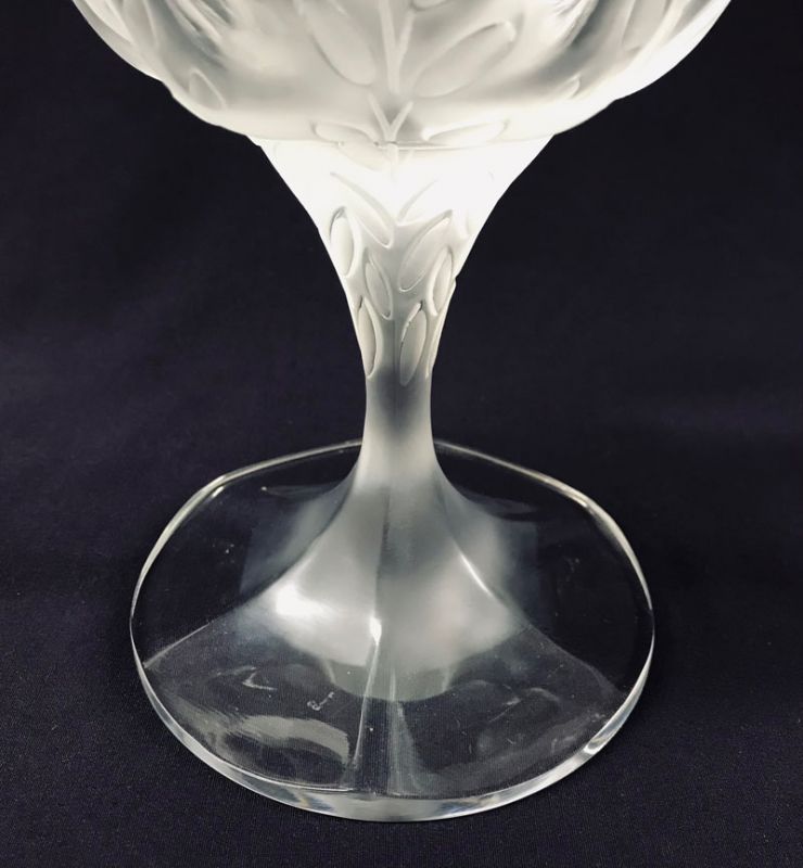 Vintage Lalique France “Lelia” Pattern Goblet Shape Vase