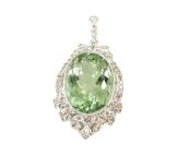 Vintage Prasiolite and Diamond Pendant