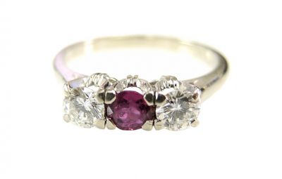Vintage Ruby and Diamond Ring