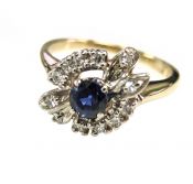 Vintage .42ct Sapphire and Diamond 14kt Ring