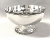 Vintage Sterling Silver Pedestal Bowl with Gadroon Borders