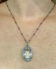 Vintage 33.54ct Topaz and Diamond Pendant in 18kt White Gold