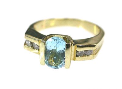 Vintage Topaz and Diamond Ring