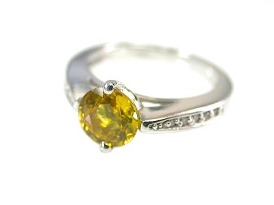 Vintage Yellow Sapphire and Diamond Engagement Ring