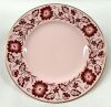 Wedgwood Pink Alpine Luncheon Plates With Rose Border and Gilded Rim
