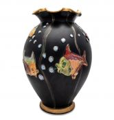 Whimsical Aquatic Themed Art Pottery Vase, MICA, Italian