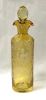  Bohemian Crystal Decanter, Amber Cut To Clear, circa 1880-1900
