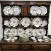 Schumann Bavaria “Empress Dresden Flowers” Porcelain Dinner Service For 12, circa 1950