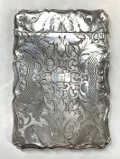  Victorian Sterling Silver Calling Card Case, Birmingham, 1860
