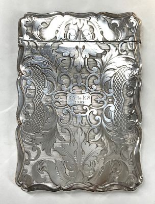  Victorian Sterling Silver Calling Card Case, Birmingham, 1860