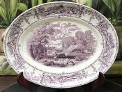 A.J. Wilkinson Ltd. Purple Transfer Ware Oval Platter, circa 1900
