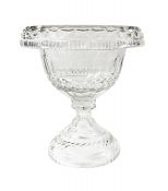 Anglo-Irish Rolled Edge Cut Glass Centerpiece Bowl, Early 19th Century