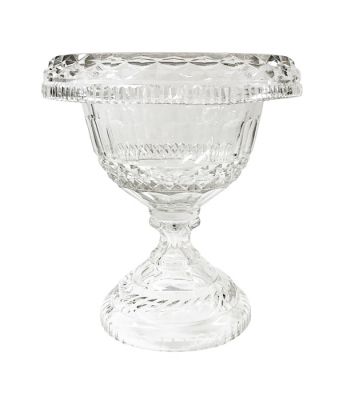 Anglo-Irish Rolled Edge Cut Glass Centerpiece Bowl, Early 19th Century