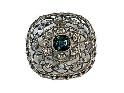 Antique Sapphire and Diamond Brooch and Pendant
