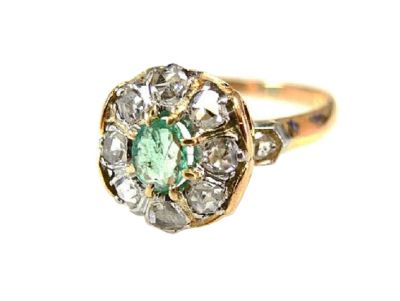 Antique Emerald and Diamond Ring