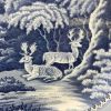 Antique Blue And White Romantic Scenery Platter, circa 1820-30