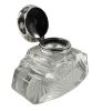 Antique Crystal And Sterling Silver Inkwell, American, circa 1910