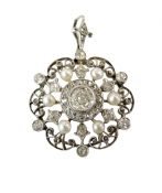 Antique Diamond and Pearl Pendant