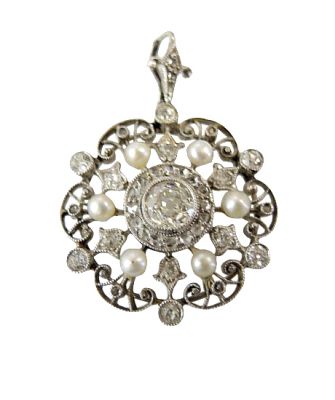Antique Diamond and Pearl Pendant