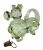 Antique Hand Blown Green Glass Figural Decanter 