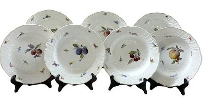 Antique Meissen Rim Soup Bowls