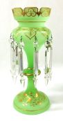 Antique Opaline Glass Mantle Lustre, French 19th Century
