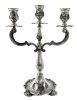 Antique Portuguese 833 Fine Silver, Two Arm, Three Light Candelabra