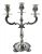 Antique Portuguese 833 Fine Silver, Two Arm, Three Light Candelabra