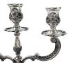 Antique Portuguese 833 Fine Silver, Two Arm, Three Light Candelabra