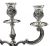 Antique Portuguese 833 Fine Silver, Two Arm, Three Light Candelabra