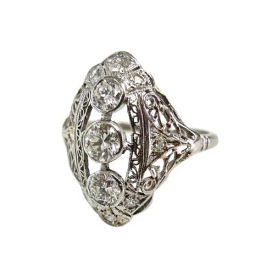 Art Deco Diamond Openwork Ring