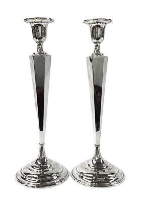 Art Deco Sterling Silver Candlesticks, American, circa 1920-30