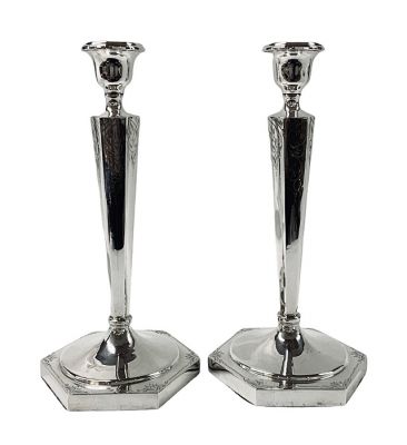 Art Deco Sterling Silver Candlesticks, circa 1930