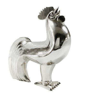 Art Deco Sterling Silver Figural Rooster Sugar Castor