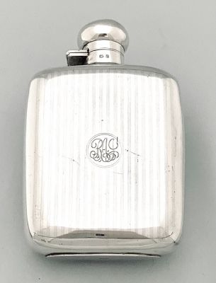 Art Deco Sterling Silver Hip Flask, circa 1925