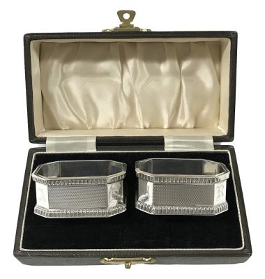 Art Deco Sterling Silver Napkin Rings, circa 1939