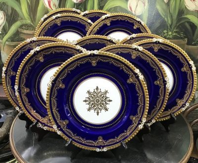 Aynsley Cobalt Blue Service Plates Set Of 12