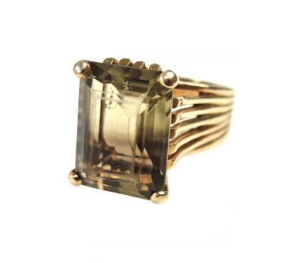 Birks Vintage 11.69ct Smoky Quartz Solitaire 10kt Ring