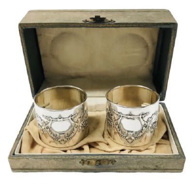 Continental European 800 Fine Silver Napkin Rings, circa 1900