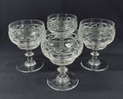 Cut Crystal Rummers, English, 20th Century