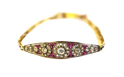 Edwardian Art Deco Ruby Bracelet
