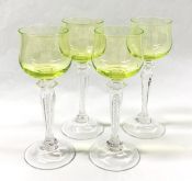Edwardian Era Hand Blown And Cut Crystal Hock Wine Glasses, circa 1910