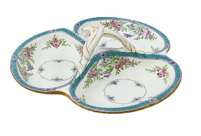 Edwardian Era Minton Bone China “Japonica” Pattern Trefoil Serving Dish