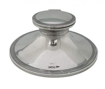 Edwardian Era Sterling Silver Inkwell, English Hallmarks For Sheffield 1911
